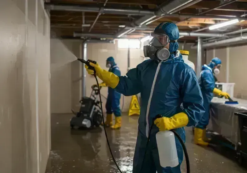 Basement Sanitization and Antimicrobial Treatment process in Litchfield, MI